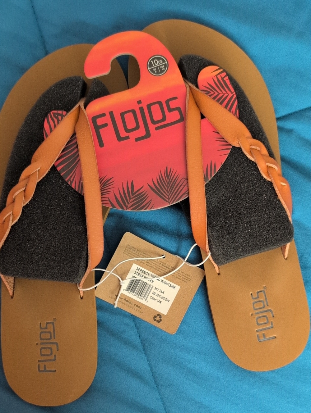 Flojos Women's Braided Strap Foam Flip Flops - Brown & Black